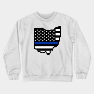 Thin Blue Stripe Ohio Flag Crewneck Sweatshirt